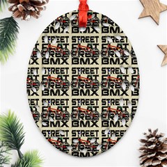 Bmx And Street Style - Urban Cycling Culture Ornament (oval Filigree) by DinzDas