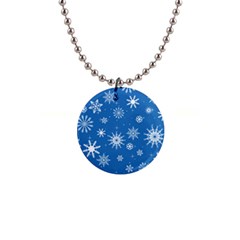 Winter Time And Snow Chaos 1  Button Necklace by DinzDas