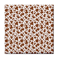 Animal Skin - Brown Cows Are Funny And Brown And White Tile Coaster by DinzDas