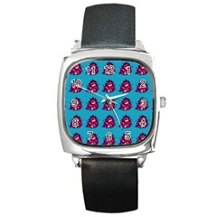 Little Devil Baby - Cute And Evil Baby Demon Square Metal Watch by DinzDas