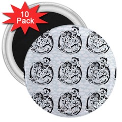 Monster Party - Hot Sexy Monster Demon With Ugly Little Monsters 3  Magnets (10 Pack)  by DinzDas