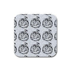 Monster Party - Hot Sexy Monster Demon With Ugly Little Monsters Rubber Square Coaster (4 Pack)  by DinzDas