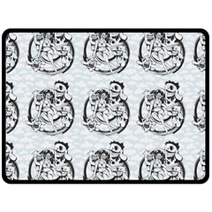 Monster Party - Hot Sexy Monster Demon With Ugly Little Monsters Fleece Blanket (large)  by DinzDas