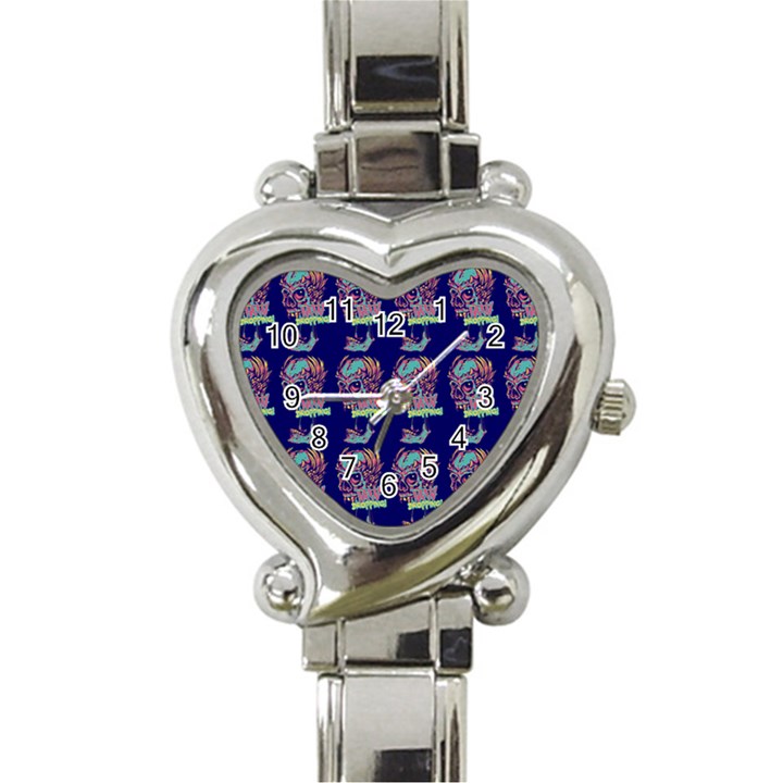 Jaw Dropping Horror Hippie Skull Heart Italian Charm Watch