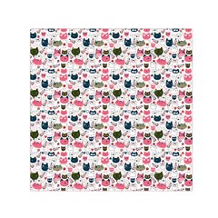 Adorable Seamless Cat Head Pattern01 Small Satin Scarf (square) by TastefulDesigns