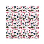 Adorable seamless cat head pattern01 Small Satin Scarf (Square) Front