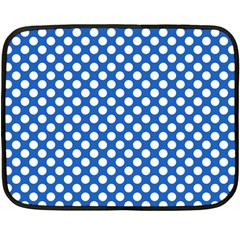 Pastel Blue, White Polka Dots Pattern, Retro, Classic Dotted Theme Fleece Blanket (mini) by Casemiro