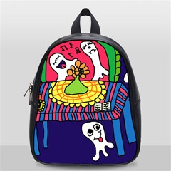 Circus Ghosts Digital School Bag (small) by snowwhitegirl