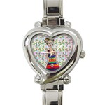 Tan Swimmer Flowerwall Heart Italian Charm Watch Front