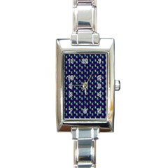 Headphones Girl Blue Rectangle Italian Charm Watch by snowwhitegirl