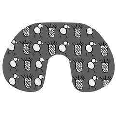 Grey Base, B&w Chpa Pattern Design Travel Neck Pillow by CHPALTD