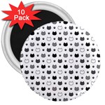 kitten head paw footprint seamless pattern 1 3  Magnets (10 pack)  Front