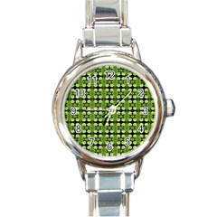 Digital Pattern Round Italian Charm Watch by Sparkle