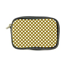 Gold Polka Dots Patterm, Retro Style Dotted Pattern, Classic White Circles Coin Purse by Casemiro