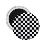 Black and white chessboard pattern, classic, tiled, chess like theme 2.25  Magnets Front