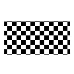 Black And White Chessboard Pattern, Classic, Tiled, Chess Like Theme Satin Wrap by Casemiro