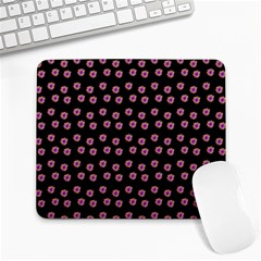 Peach Purple Daisy Flower Black Large Mousepads by snowwhitegirl