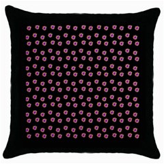 Peach Purple Daisy Flower Black Throw Pillow Case (black) by snowwhitegirl