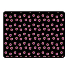 Peach Purple Daisy Flower Black Fleece Blanket (small) by snowwhitegirl