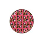 60s Girl Dark Pink Floral Daisy Hat Clip Ball Marker (10 pack) Front