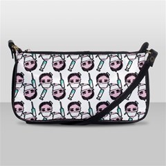 Doctor Pattern White Shoulder Clutch Bag by snowwhitegirl