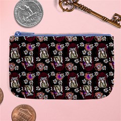 Braids Doll Daisies Black Large Coin Purse by snowwhitegirl