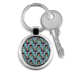 Braids Doll Daisies Blue Key Chain (round) by snowwhitegirl