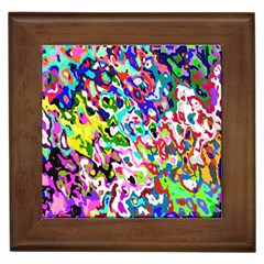 Colorful Paint Texture                                                    Framed Tile by LalyLauraFLM