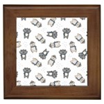 Cute Seamless Pattern With Koala panda Bear Framed Tile Front