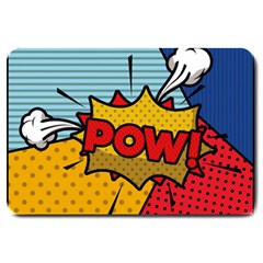 Pow Word Pop Art Style Expression Vector Large Doormat  by Amaryn4rt