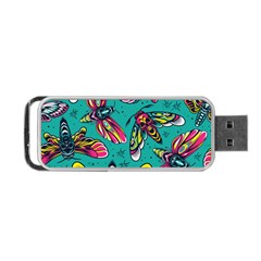 Vintage Colorful Insects Seamless Pattern Portable Usb Flash (two Sides) by Amaryn4rt