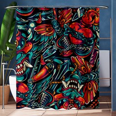 Vintage Tattoos Colorful Seamless Pattern Shower Curtain 60  X 72  (medium)  by Amaryn4rt