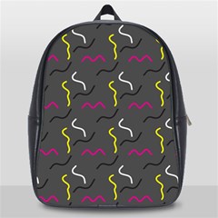 Gray Pattern School Bag (large) by Saptagram