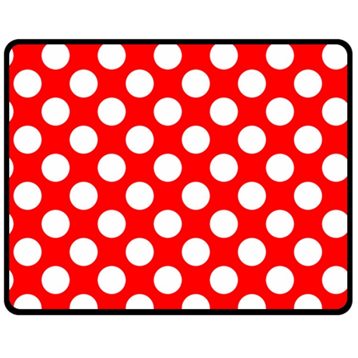 Large white polka dots pattern, retro style, pinup pattern Fleece Blanket (Medium) 