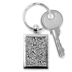 Vector-eclectic-fabric-seamless-pattern-animal-background-with-baroque-ornament Key Chain (Rectangle) Front