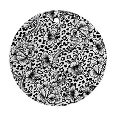 Vector-eclectic-fabric-seamless-pattern-animal-background-with-baroque-ornament Round Ornament (two Sides) by Sobalvarro