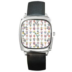 Female Reproductive System  Square Metal Watch by ArtByAng