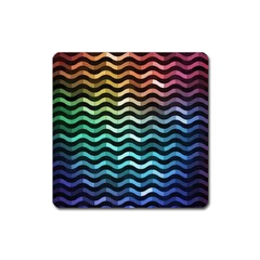 Digital Waves Square Magnet by Sparkle