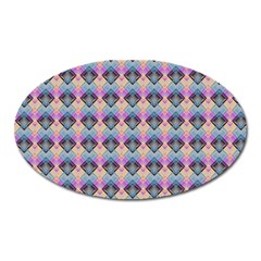 Pink And Blue Oval Magnet by Sparkle