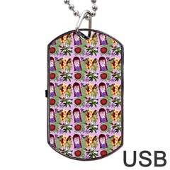 Purple Glasses Girl Pattern Lilac Dog Tag Usb Flash (two Sides) by snowwhitegirl