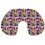 Purple Glasses Girl Pattern Lilac Travel Neck Pillow Back