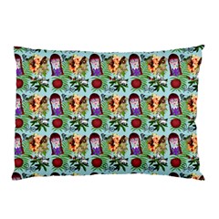 Purple Glasses Girl Pattern Blue Pillow Case by snowwhitegirl