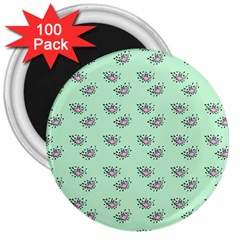 Zodiac Bat Pink Mint 3  Magnets (100 Pack) by snowwhitegirl