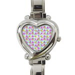 Girl With Hood Cape Heart Lemon Pattern Blue Heart Italian Charm Watch Front