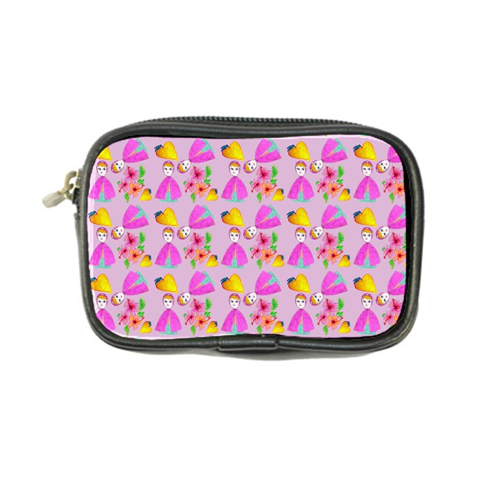 Girl With Hood Cape Heart Lemon Pattern Lilac Coin Purse