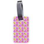 Girl With Hood Cape Heart Lemon Pattern Lilac Luggage Tag (two sides) Front