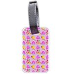 Girl With Hood Cape Heart Lemon Pattern Lilac Luggage Tag (two sides) Back