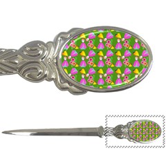 Girl With Hood Cape Heart Lemon Pattern Green Letter Opener by snowwhitegirl