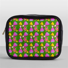 Girl With Hood Cape Heart Lemon Pattern Green Mini Toiletries Bag (one Side) by snowwhitegirl