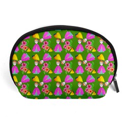 Girl With Hood Cape Heart Lemon Pattern Green Accessory Pouch (large) by snowwhitegirl